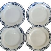 Ensemble de 4 assiettes à dessert Salins Modèle Saussure A.B. Terre de Fer