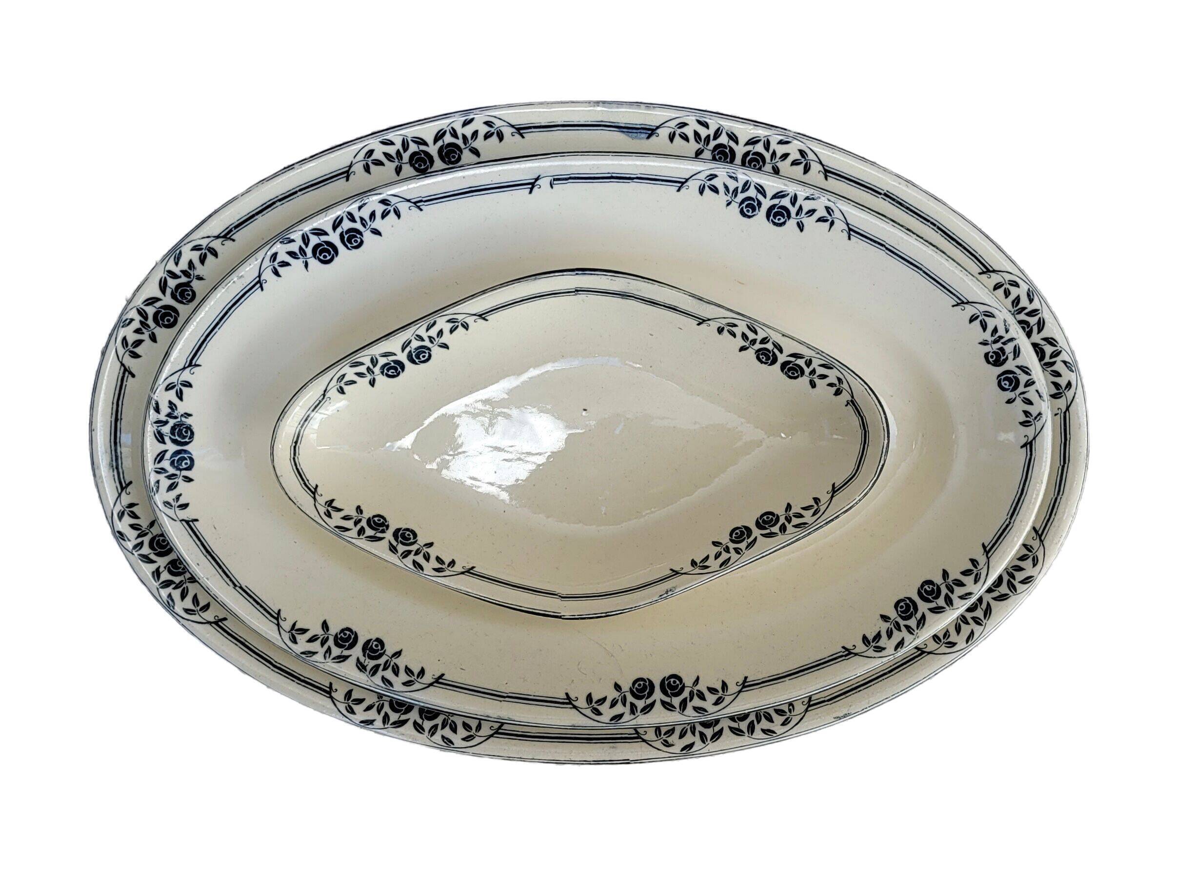 Set of 3 oval dishes Salins, iron earth