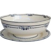 Ensemble saladier et plat rond de service Salins Modèle Saussure A.B.