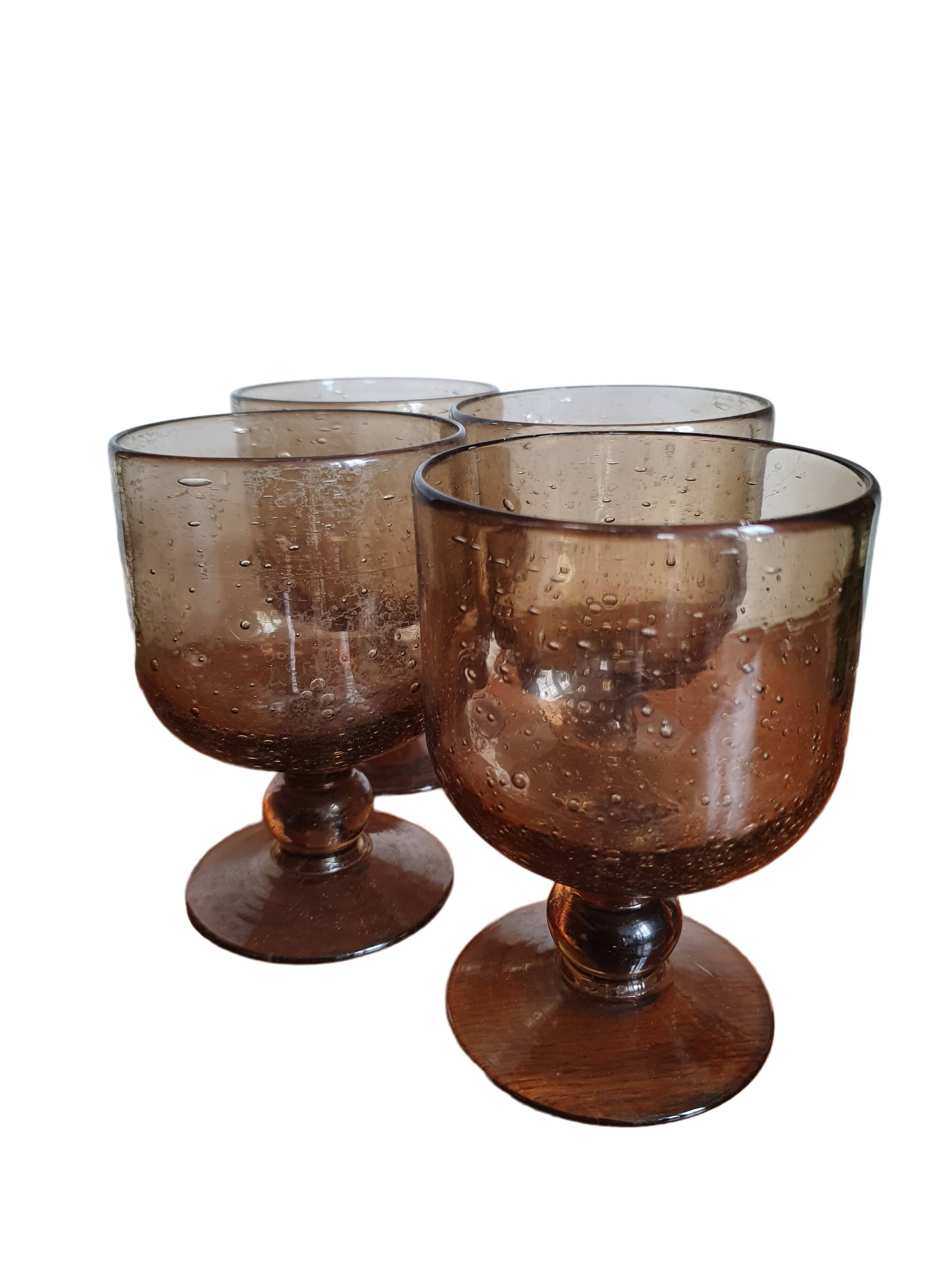 Amber glass foot glasses