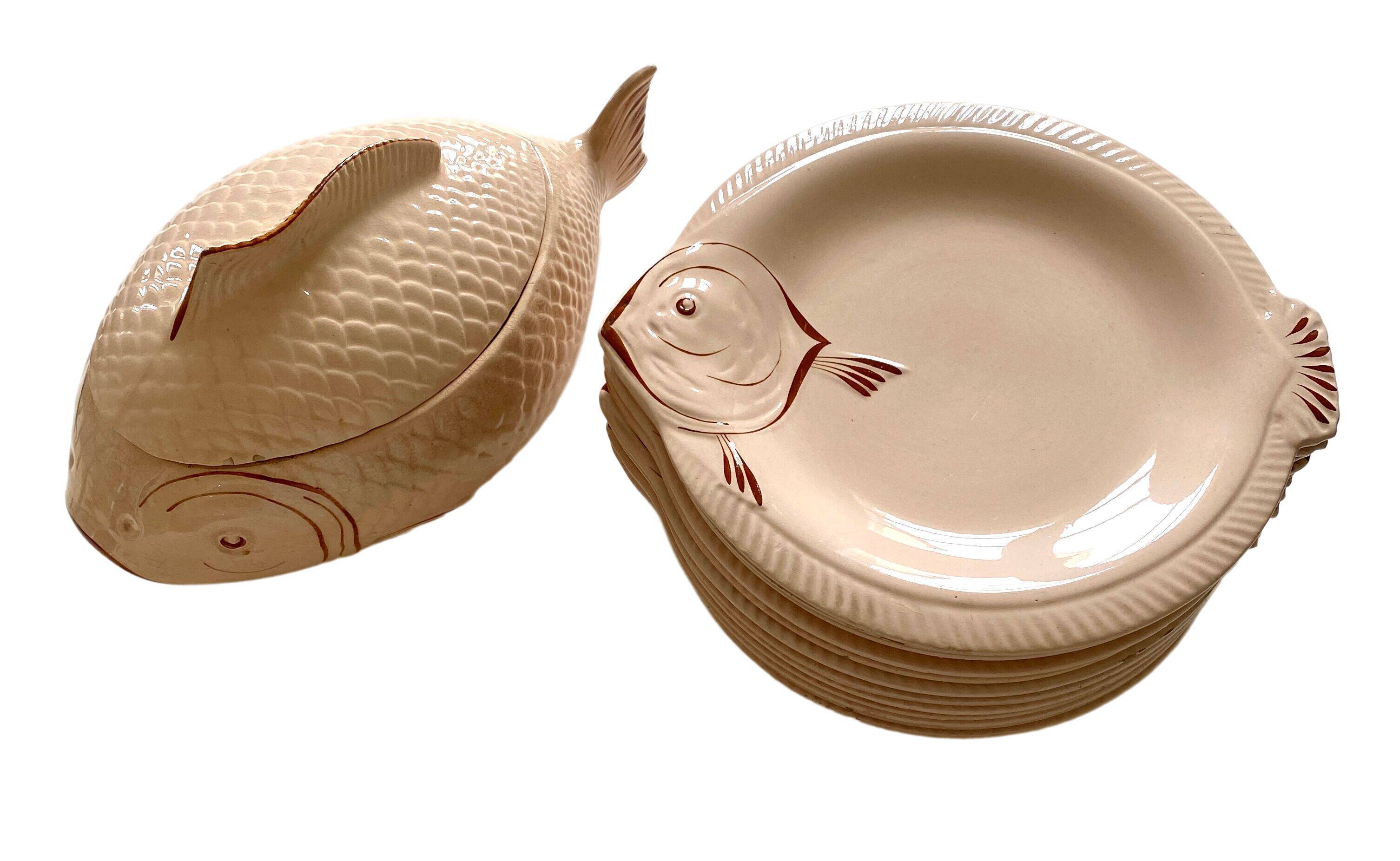 Pink Longwy Fish Service