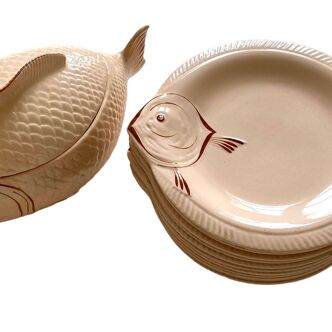 Pink Longwy Fish Service