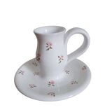 Ceramic candle holder flowers pattern