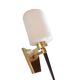 Brass and opaline wall lamp white / vintage 60s-70s