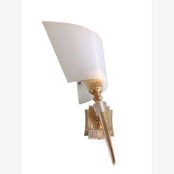 White / vintage perspex wall lamp 50s-60s