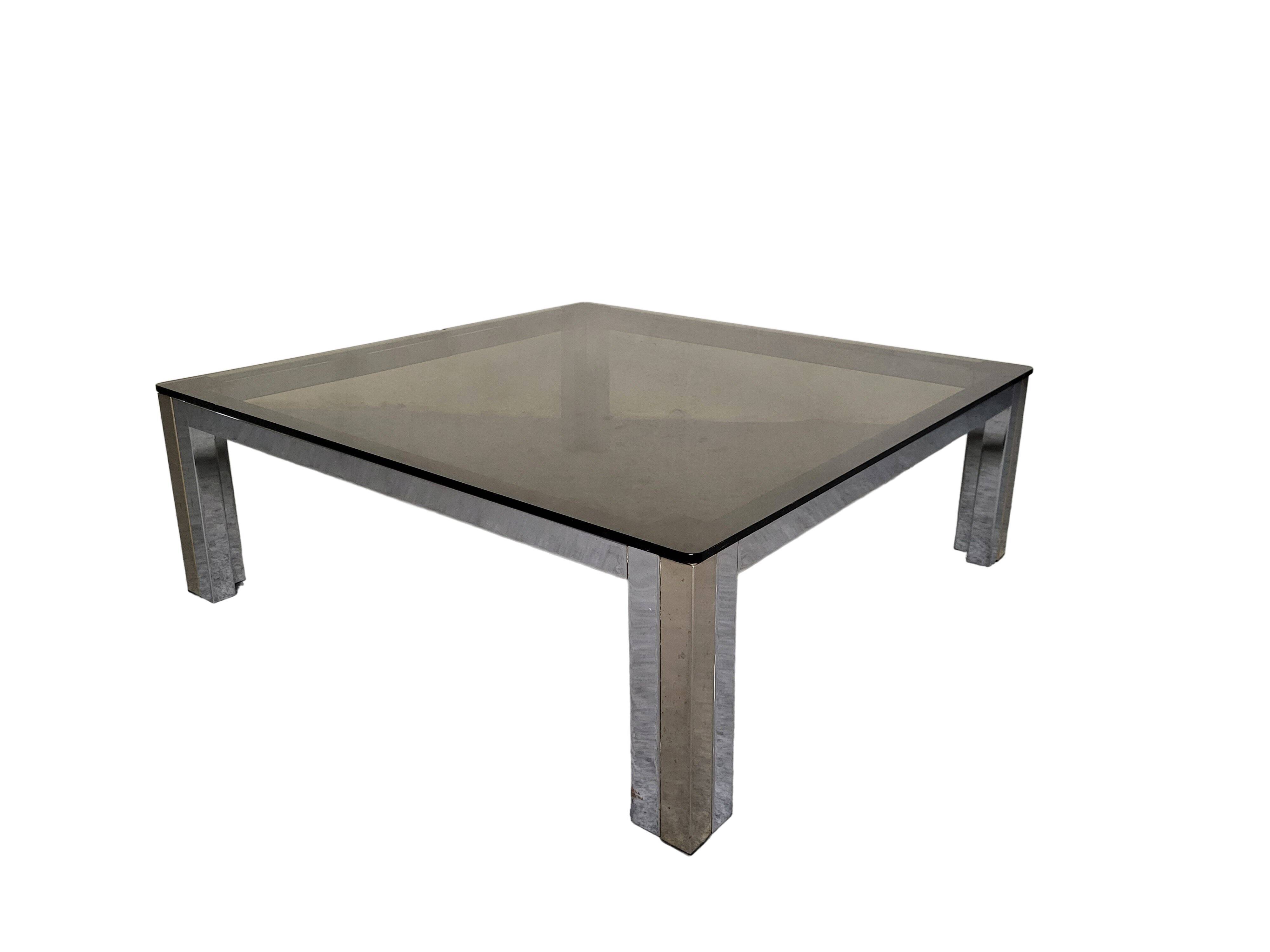 Coffee table 70s smoked glass