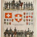 Lithograph engraving on Switzerland from 1897