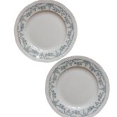 2 Louis XVI style ironstone dessert plates by U&C Sarreguemines
