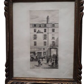 Framed antique engraving