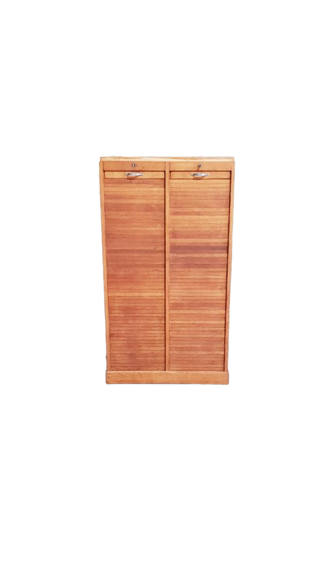 Double curtain binder cabinet