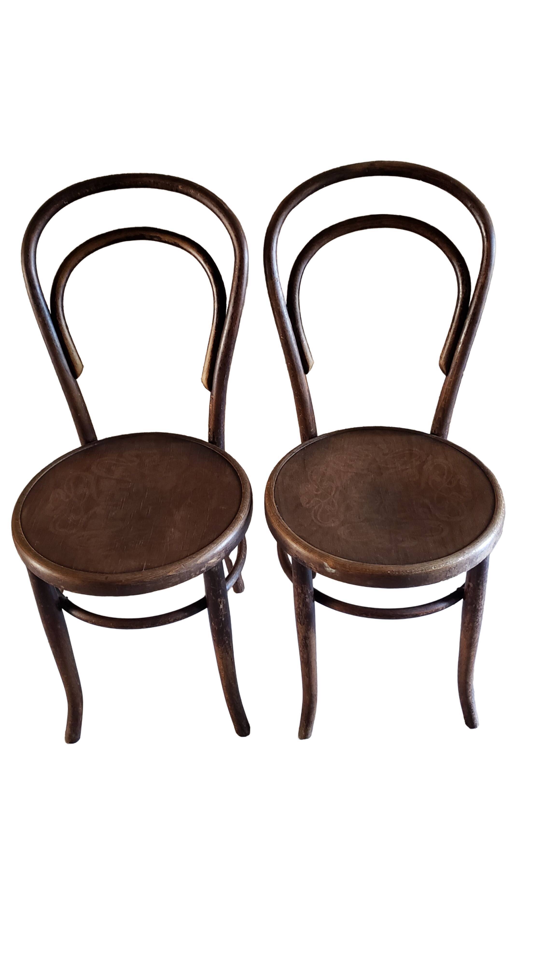 Duo de chaises bois courbé Fischel
