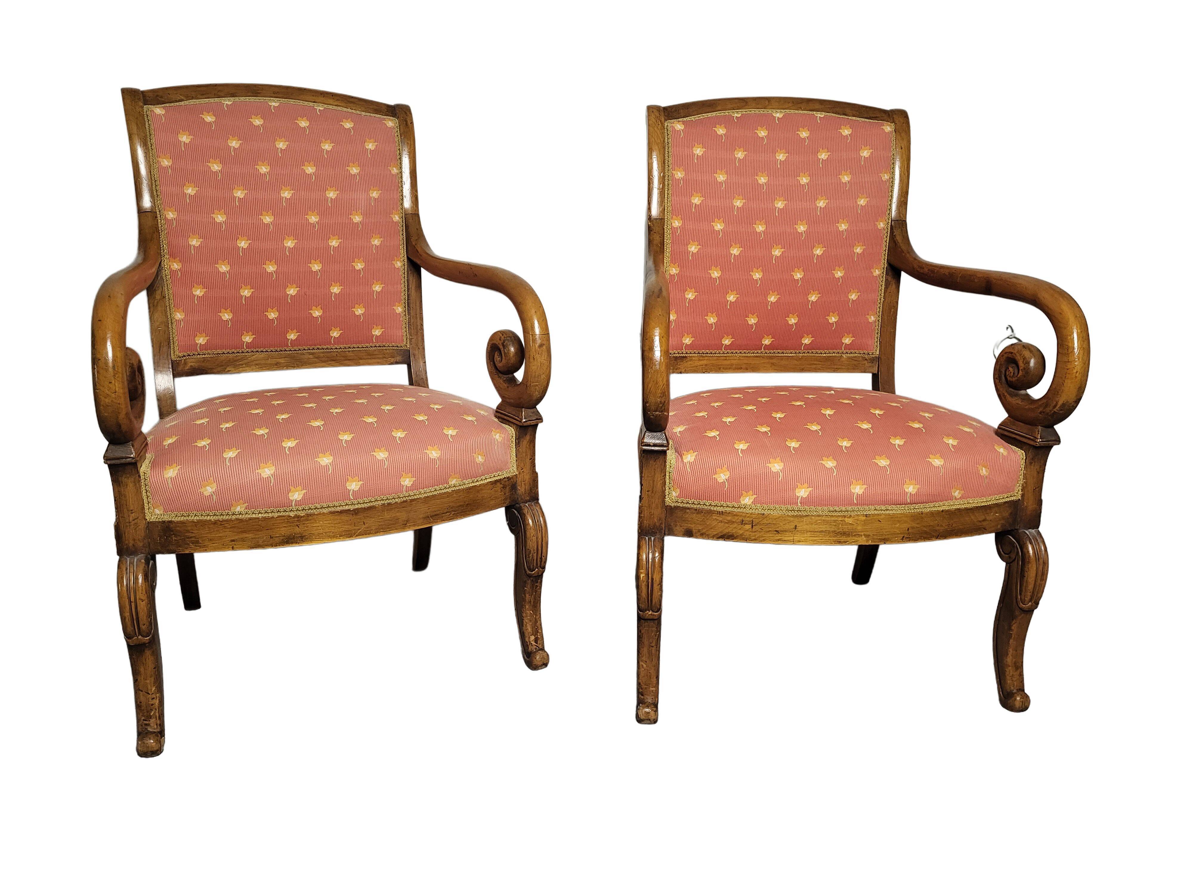 Pair of Louis Philippe XIXeme lacrosse armchairs