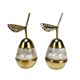 Duo of pear boxes in mother-of-pearl and brass 80s