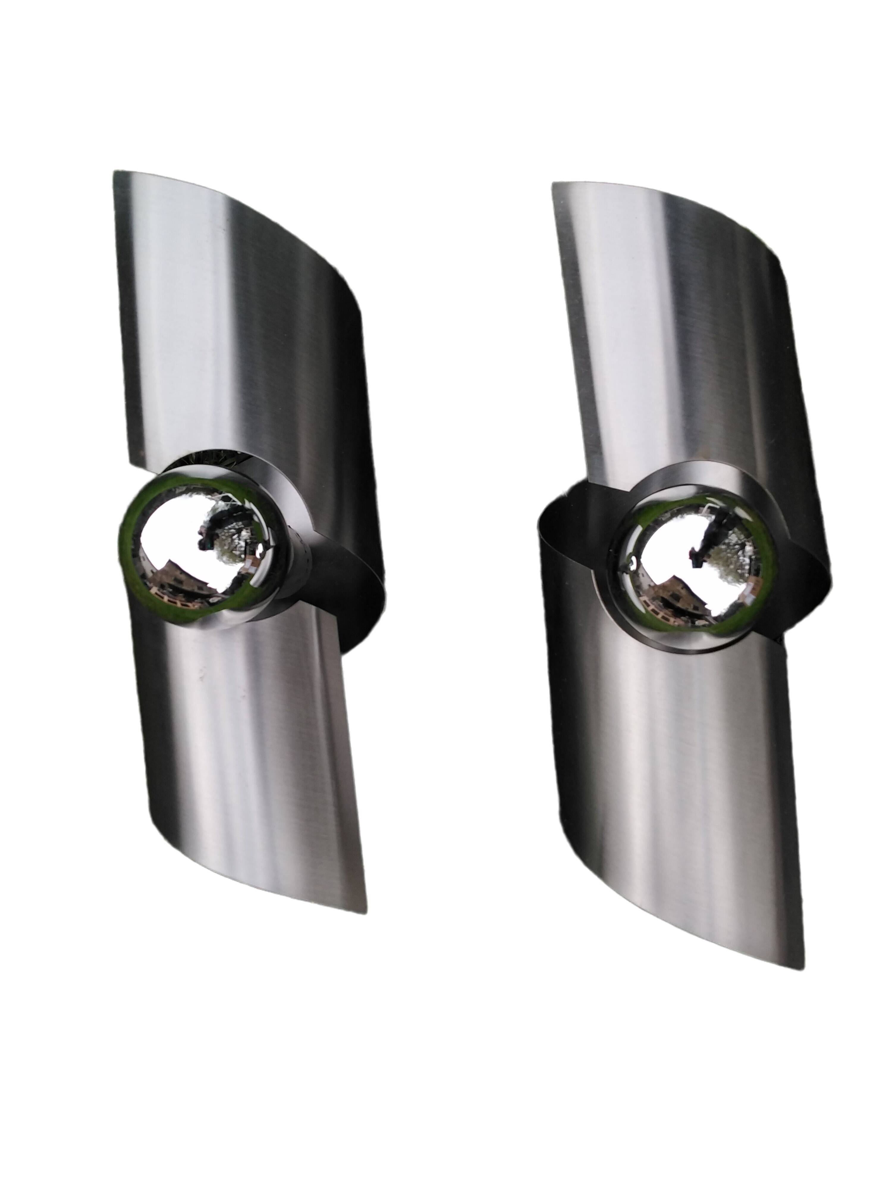 Pair vintage wall lamps space age