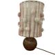 Stoneware lamp and lampshade in vintage wool