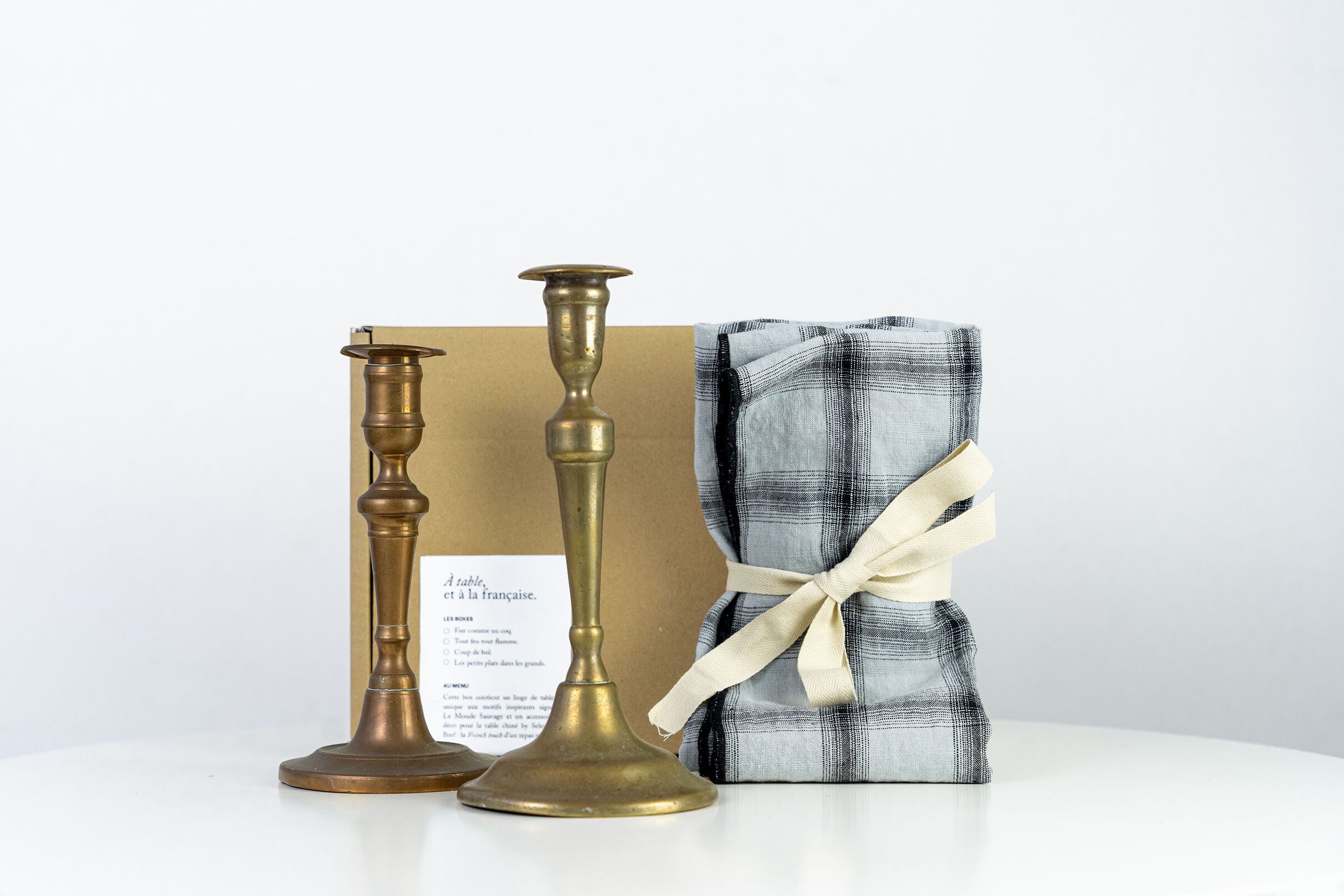 2 candle holders and 2 tea towels — All fire all flame #67