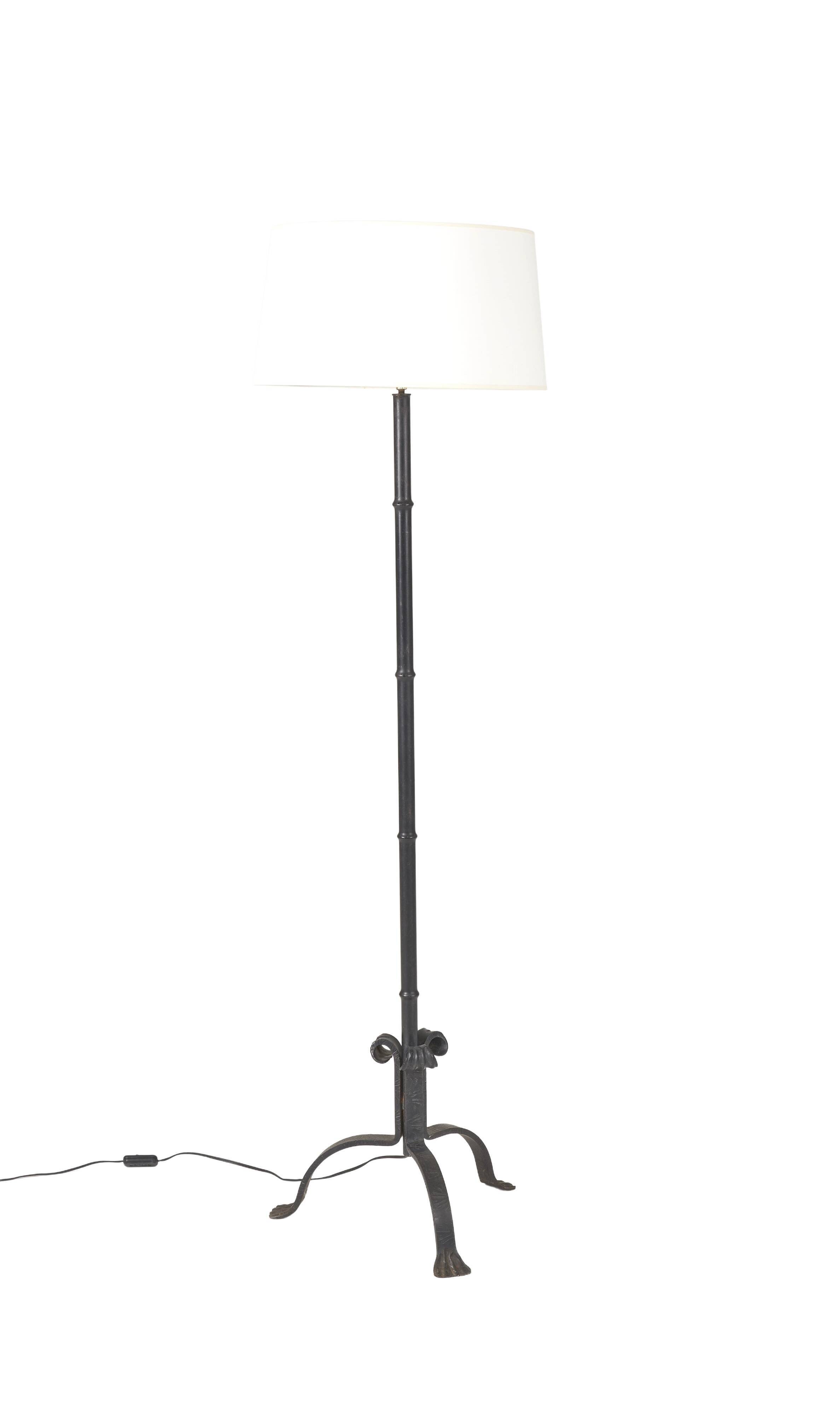 Wrought iron floor lamp 1950s.
