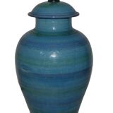 Ceramic lamp foot by Aldo Londi for Bistossi in the Rimini blue series