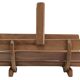 Log basket solid wood slatted vintage folk art