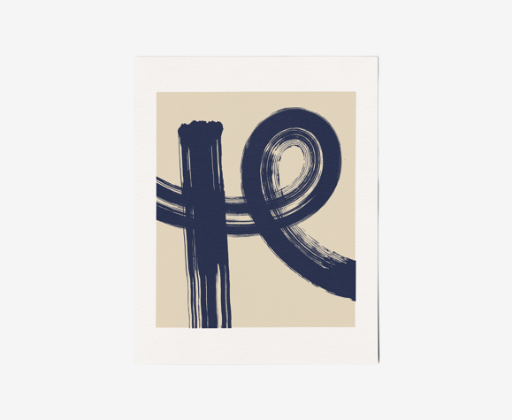 ‘Evolution’ - Affiche d’art minimaliste et abstrait encadrée