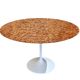 Round table in red marble by Eero Saarinen for Knoll