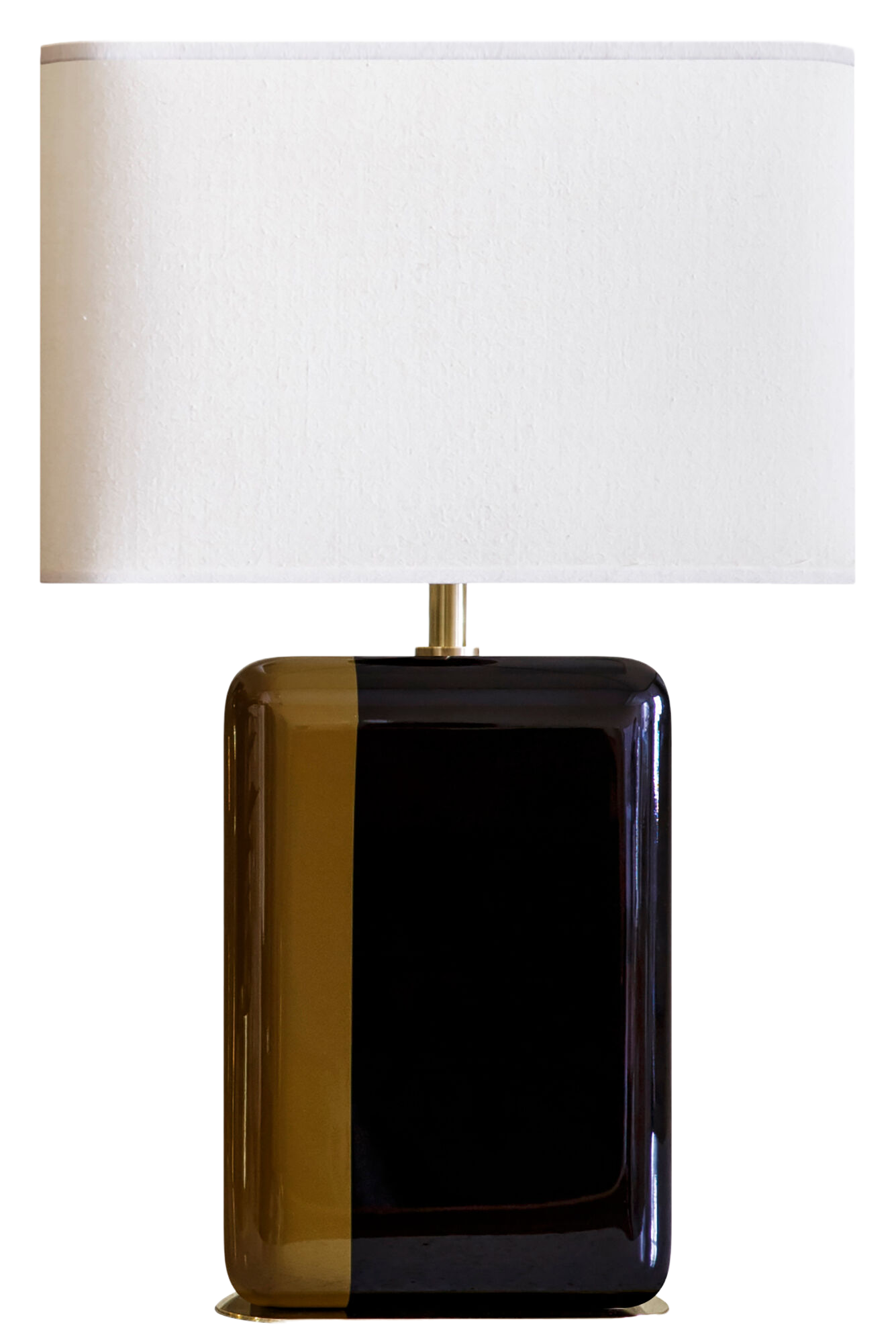 Bourbon lacquer lamp and brass black mustard