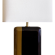 Lampe bourbon laque et laiton noir moutarde