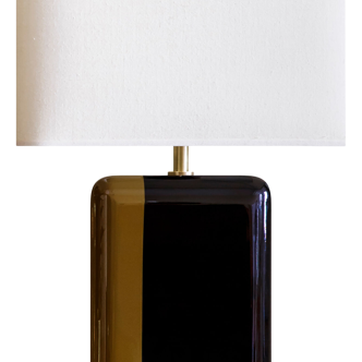 Bourbon lacquer lamp and brass black mustard