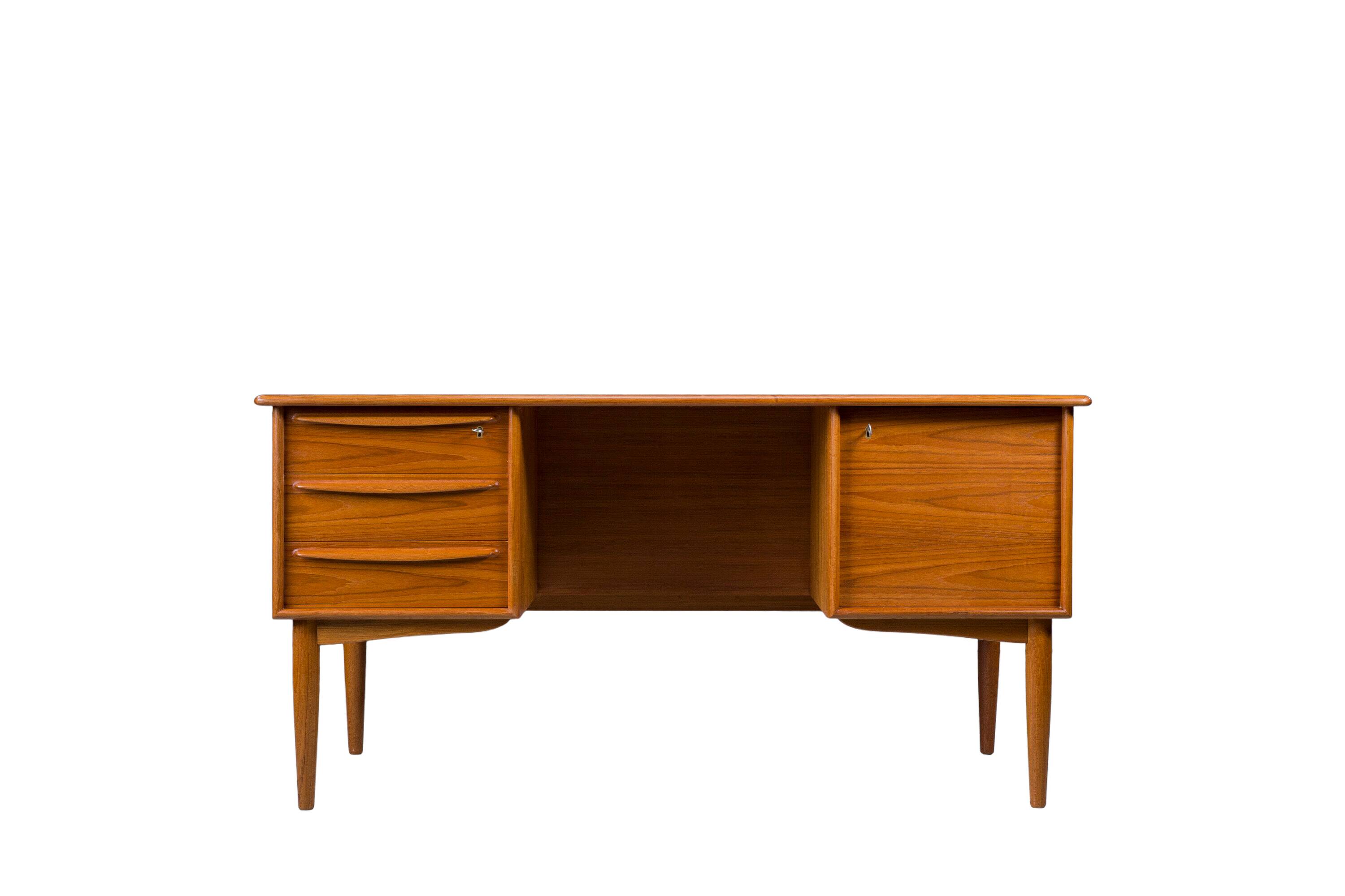 Mid-Century Danish Modern Desk Teak by Svend Madsen for Falster, 1970s