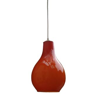 Lighting suspension opaline vintage 1970 orange water drop