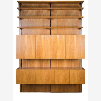 Mid-Century Modular Wall Shelving System in Walnut from Sparrings, 1960s