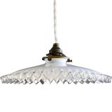 Opaline suspension pleated edges delivered with new-socket cable and old claw