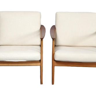 2 "dux 247" armchairs Folke Ohlsson, Fåtöljer vintage teak