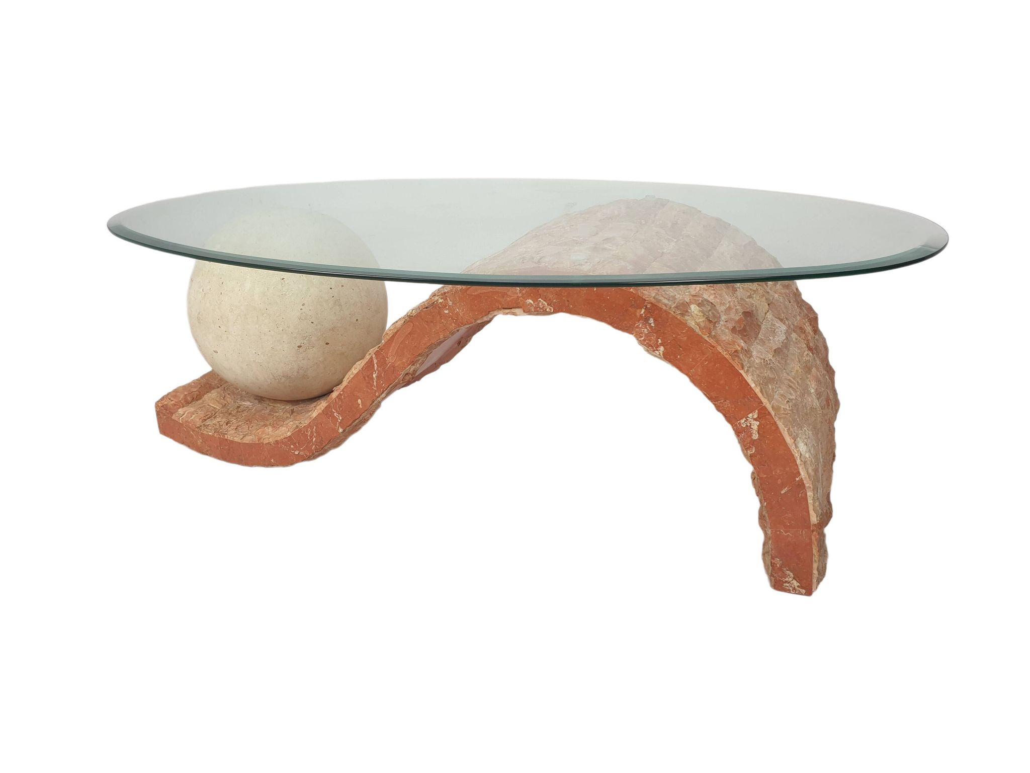 Table basse en pierre fossile de Magnussen Ponte, années 1980