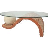 Table basse en pierre fossile de Magnussen Ponte, années 1980