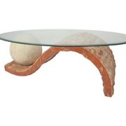 Table basse en pierre fossile de Magnussen Ponte, années 1980
