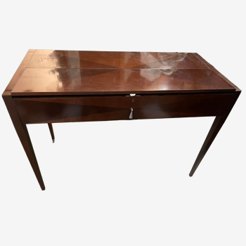 Desk dark brown varnished wood