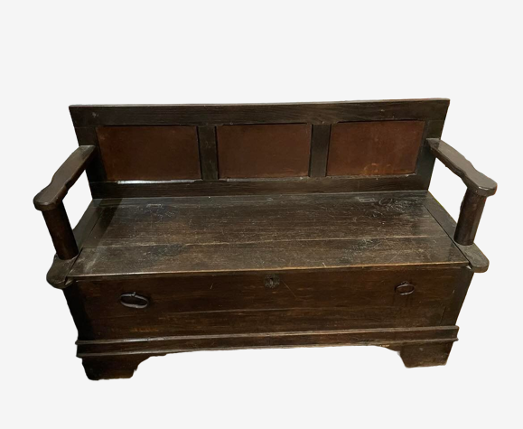 Wood bench with storage