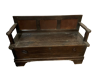 Wood bench with storage