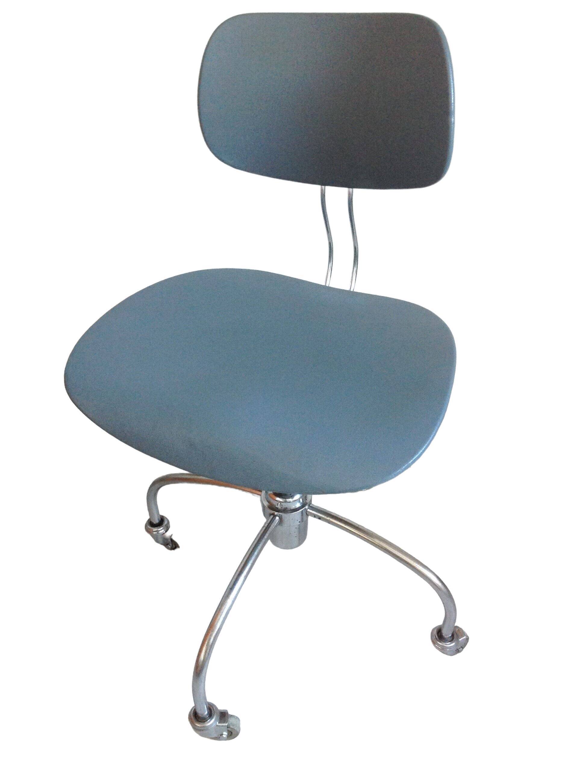 Chrome metal swivel chair industrial/vintage style 50s-60s