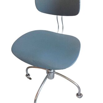 Chaise pivotante en métal chromé style industriel / vintage années 50-60