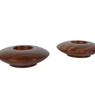 Teak candle holders 1970