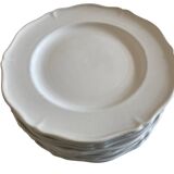 Set 10 plates with godrons in English iron earth 1950