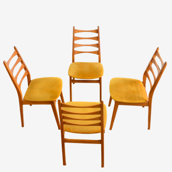 Suite de 4 chaises scandinave 1960s