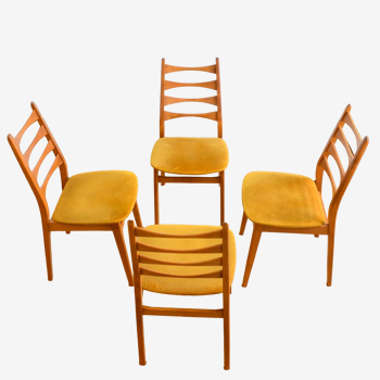 Suite of 4 Scandinavian chairs 1960s