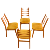 Suite of 4 Scandinavian chairs 1960s