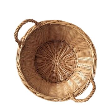Panière ronde avec anses en rotin - vintage