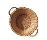 Round pan with rattan handles - vintage