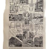 Lithograph engraving on the construction of the house of 1922