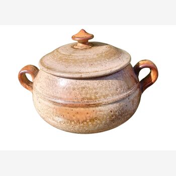 Soup bowl in glazed stoneware -Vintage signed Jean-Pierre Prud'homme "jp"